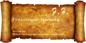 Freisinger Havaska névjegykártya
